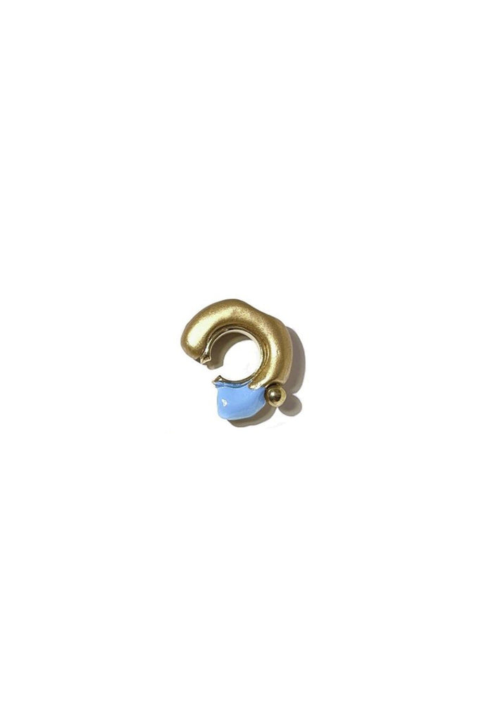 Hannayoo Works Teardrop Touche Ear Cuff in Gold/Blue- Single Jewelry Hannayoo Works 