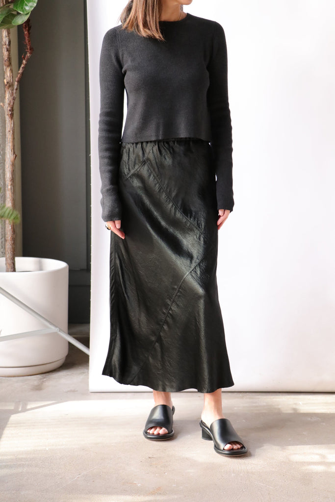 Lauren Manoogian Luster Bias Skirt in Black Bottoms Lauren Manoogian 