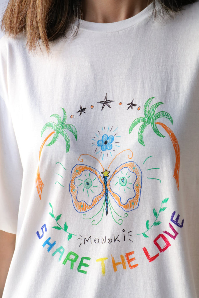 Monoki Scribble Boyfriend Tee in White T-Shirts & Tanks Monoki 