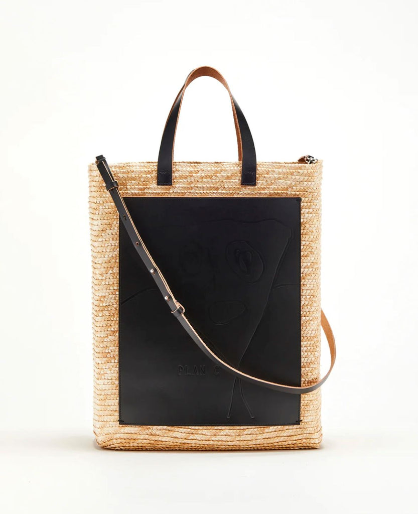 Plan C Handmade "Pili and Bianca" Medium Florentine Straw Bag Accessories Plan C 
