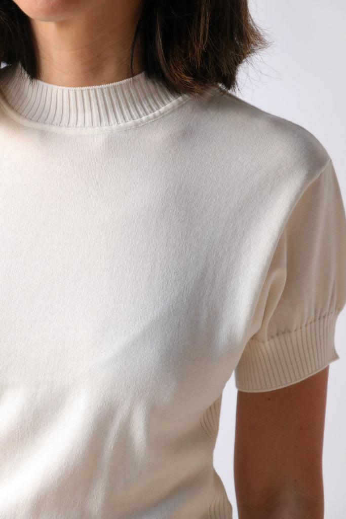 Plan C S/S Knit Top in Butter tops-blouses Plan C 