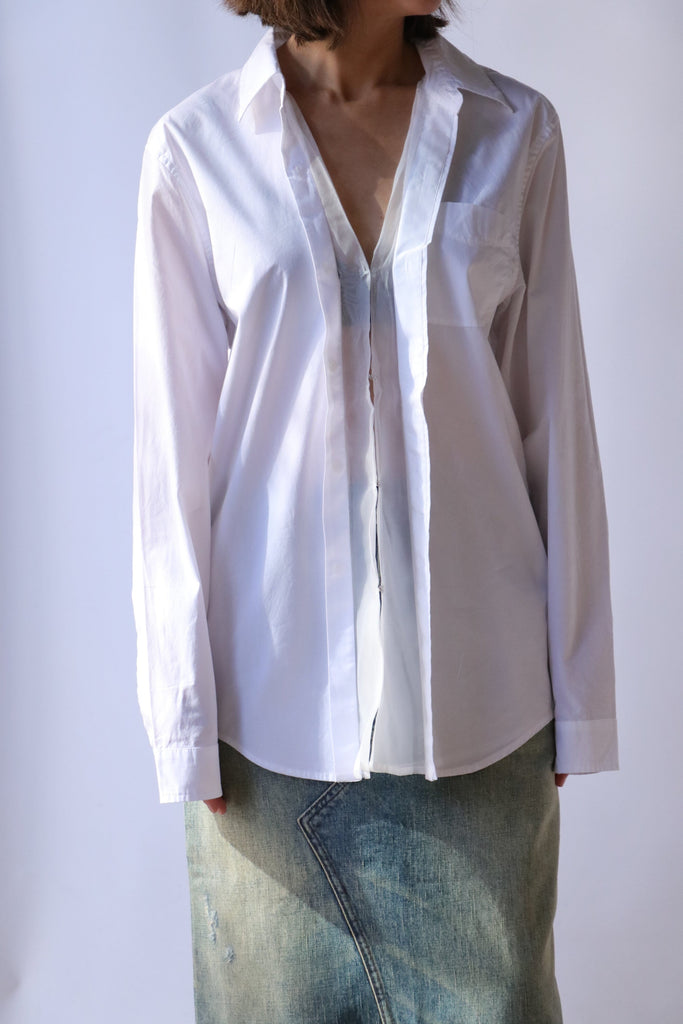 R13 Foldout Shirt in White tops-blouses R13 