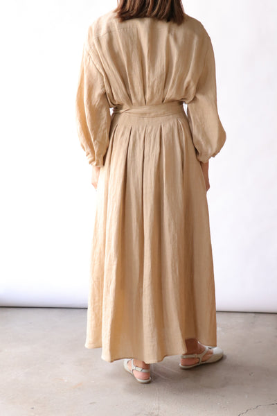 tan maxi dress with sleeves HMS Skins: Tan Baby Rib Long Sleeve Maxi Dress Large