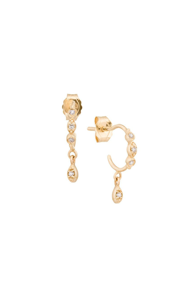 Celine Daoust Diamonds & Dangling Hoop Earrings Jewelry Celine Daoust 