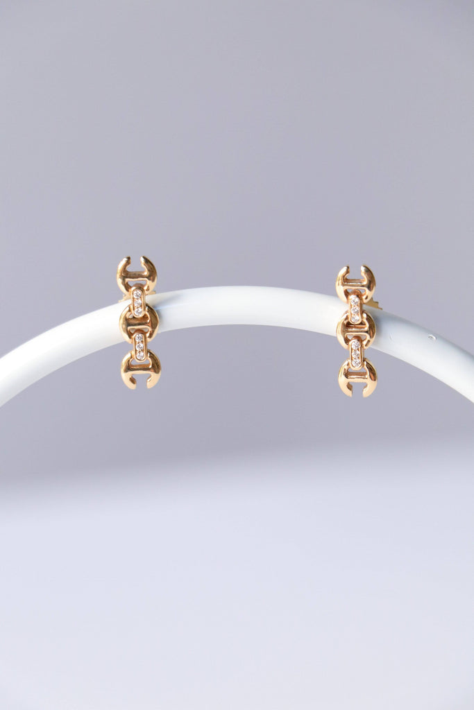 Hoorsenbuhs 3MM YG Toggle Earrings w/ White Diamonds Jewelry Hoorsenbuhs 