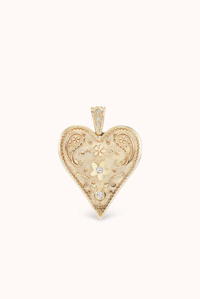 Marlo Laz Large Southwestern Heart Charm Jewelry Marlo Laz 