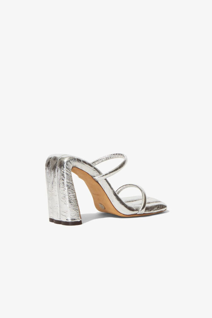 Proenza Schouler Metallic Arc Strappy Slides in Silver Shoes Proenza Schouler 