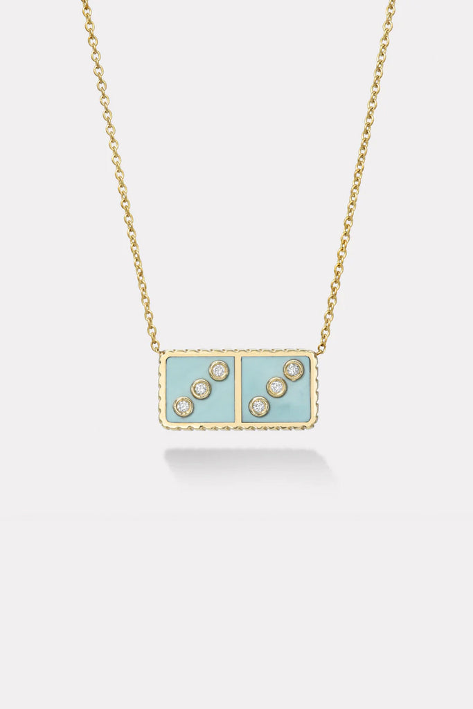 Retrouvai Petite Domino Pendant Turquoise Jewelry Retrouvai 