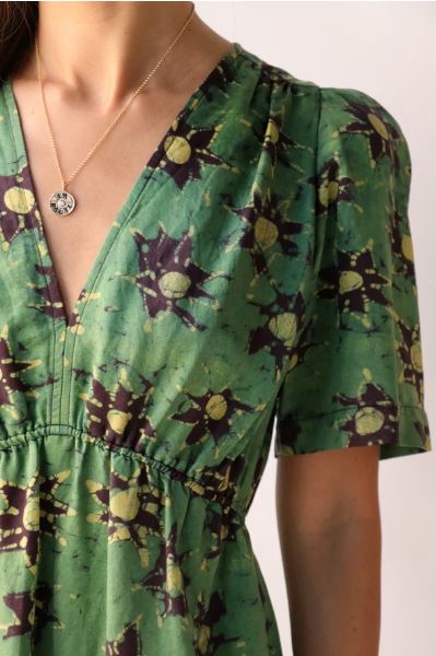 raquel allegra green dress Raquel Allegra Caftan Shirt Dress main image 1