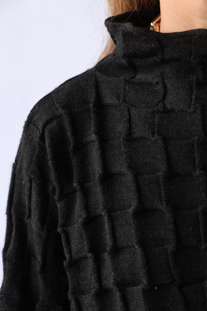 Lauren Manoogian Inlay Mockneck in Black Melange