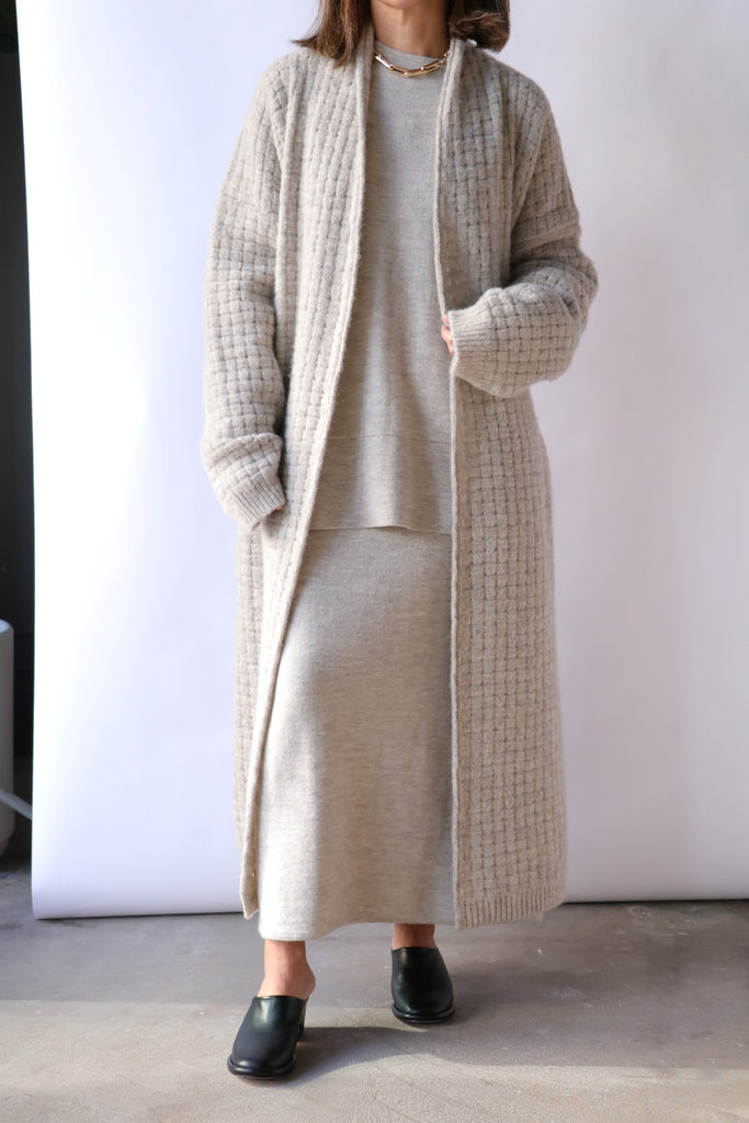 Lauren Manoogian Interlace Long Coat in Pebble