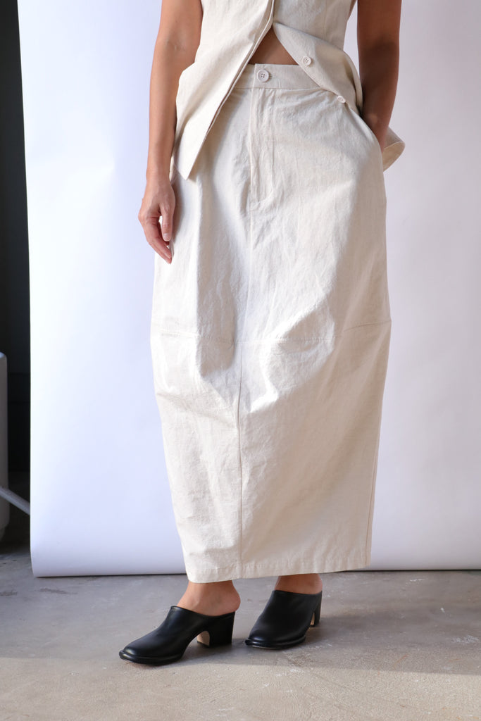 Lauren Manoogian Structured Skirt in Natural