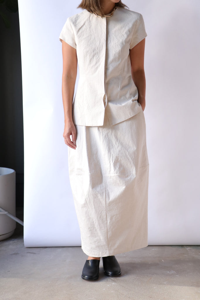 Lauren Manoogian Structured Skirt in Natural