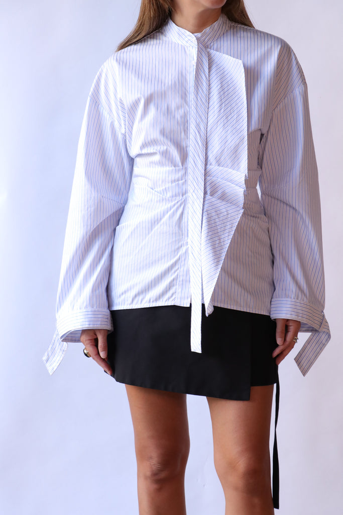 Lee Mathews Peggy Blouse in Sky
