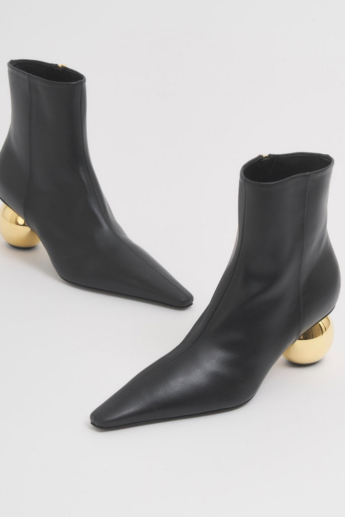 Marni Black Leather Ankle Boot in Black