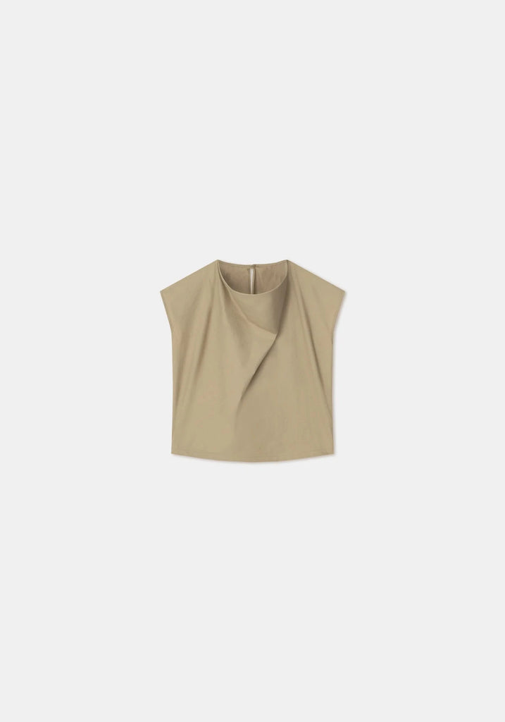 Aeron Bailey Draped Cowl Neck Top in Olive tops-blouses Aeron 