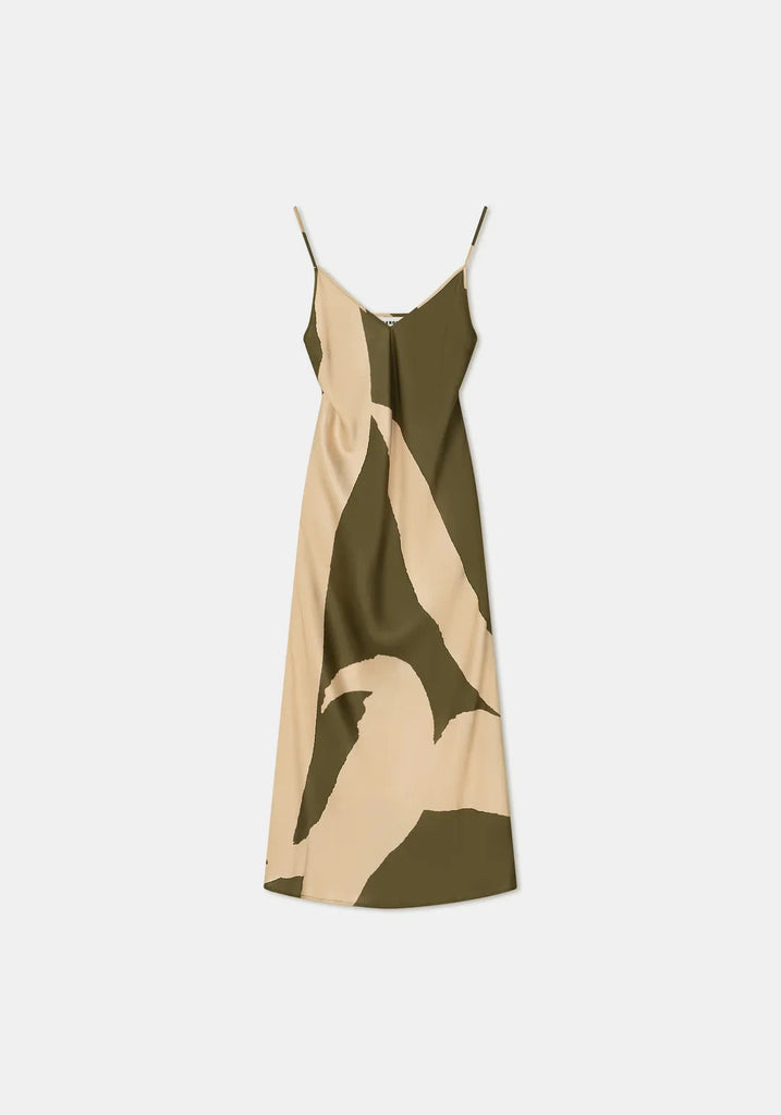 Aeron Prima Printed Dress in Olive Mono Dresses Aeron 