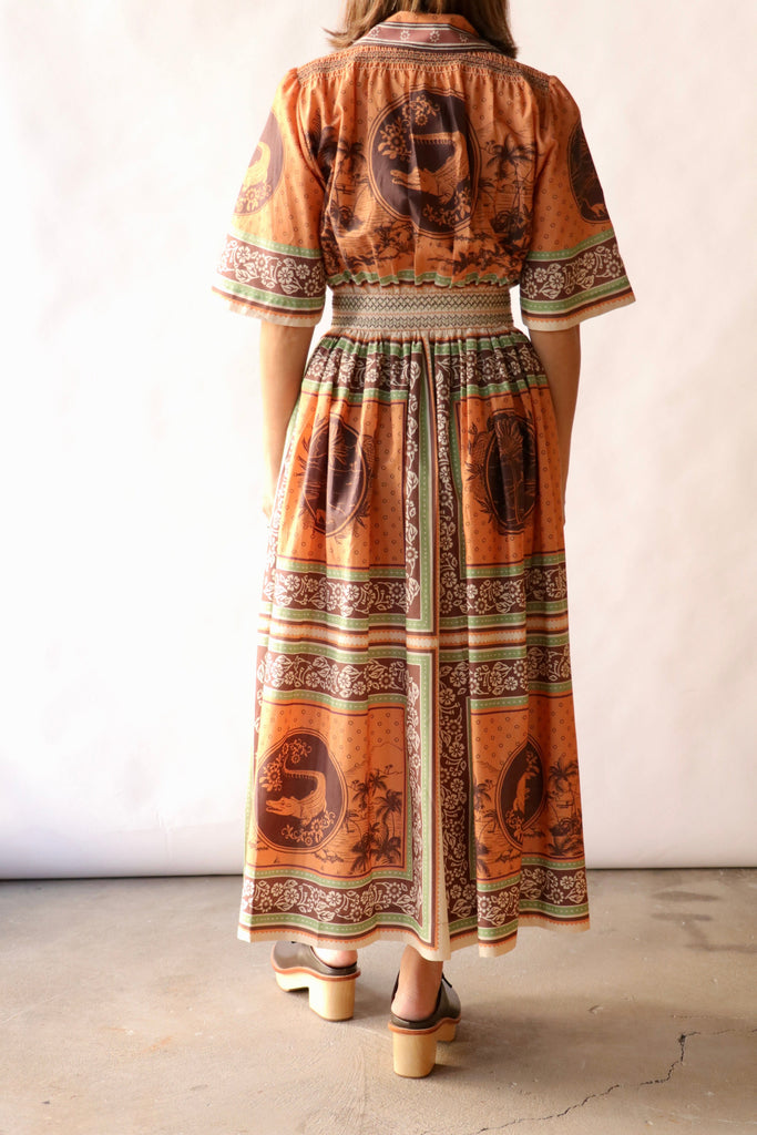 alemais brown dress Alémais Cece Spliced Midi Dress 10 AU/UK (6 US) main image 0