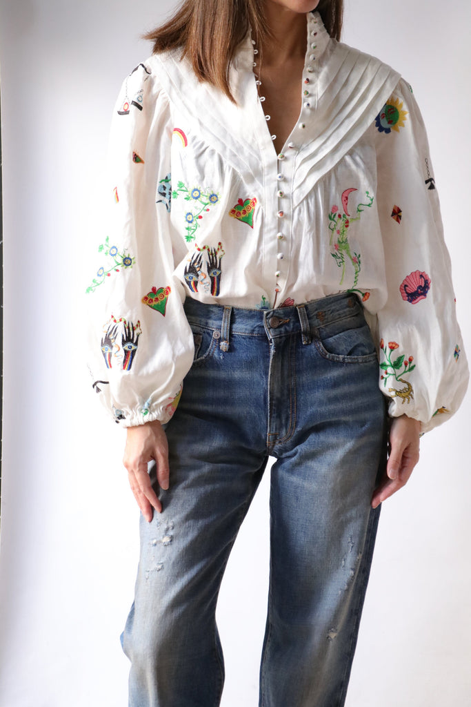 Alémais Atticus Embroidered Shirt tops-blouses Alémais 