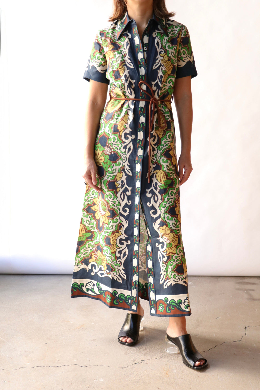 alemais tiger shirt dress ALMAIS Tiger Silk Midi Dress