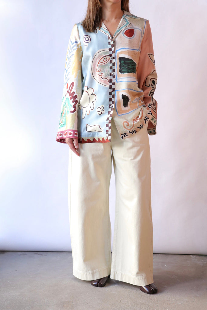 Alémais Michelle Silk Shirt in Multi tops-blouses Alémais 