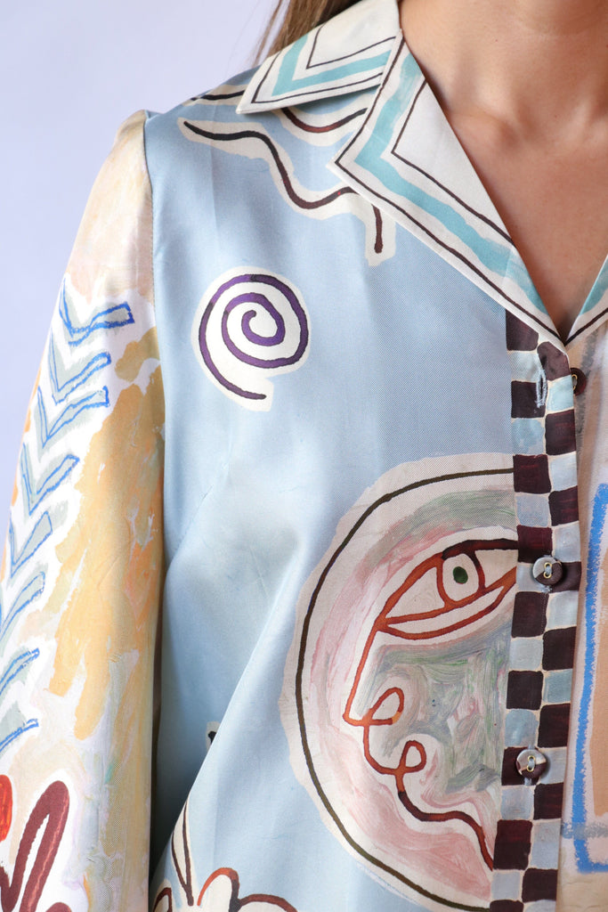 Alémais Michelle Silk Shirt in Multi tops-blouses Alémais 