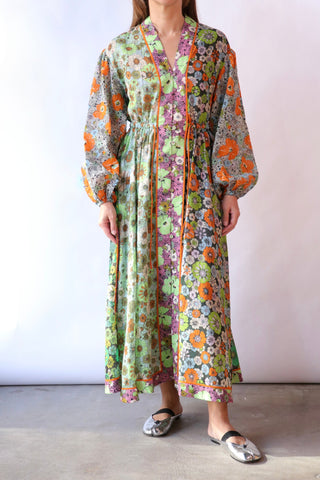 Alémais Orange Blossom Spliced Midi Dress in Multi