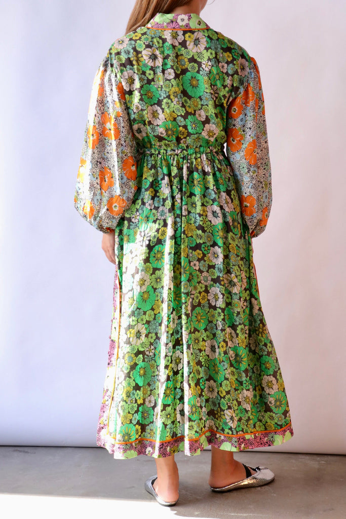 Alémais Orange Blossom Spliced Midi Dress in Multi Dresses Alémais 