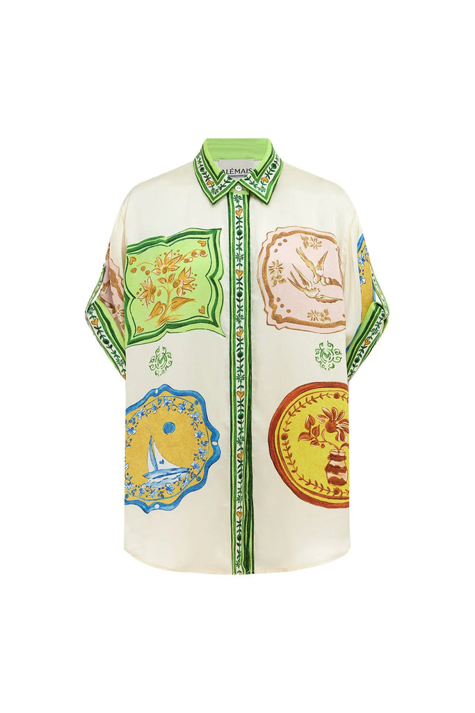 Alémais Porcelain Silk Shirt tops-blouses Alémais 