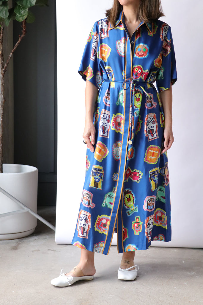 Alémais Roller Shirtdress in Navy Dresses Alémais 