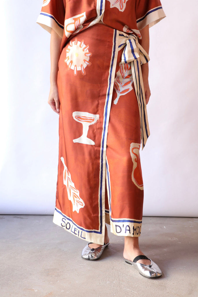 Alémais Soleil D' Amour Silk Sarong Skirt Bottoms Alémais 