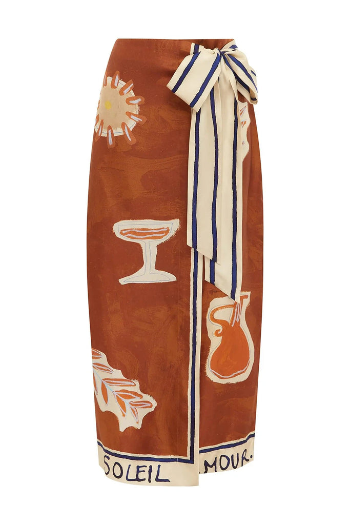 Alémais Soleil D' Amour Silk Sarong Skirt Bottoms Alémais 