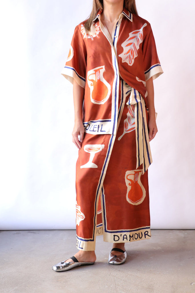 Alémais Soleil D' Amour Silk Sarong Skirt Bottoms Alémais 