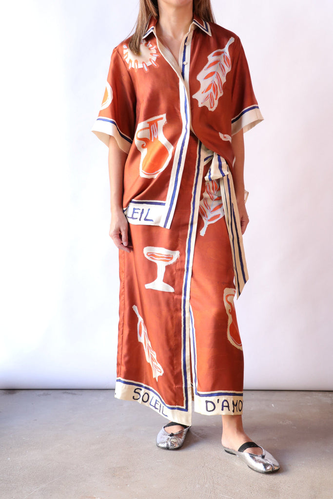 Alémais Soleil D' Amour Silk Sarong Skirt Bottoms Alémais 