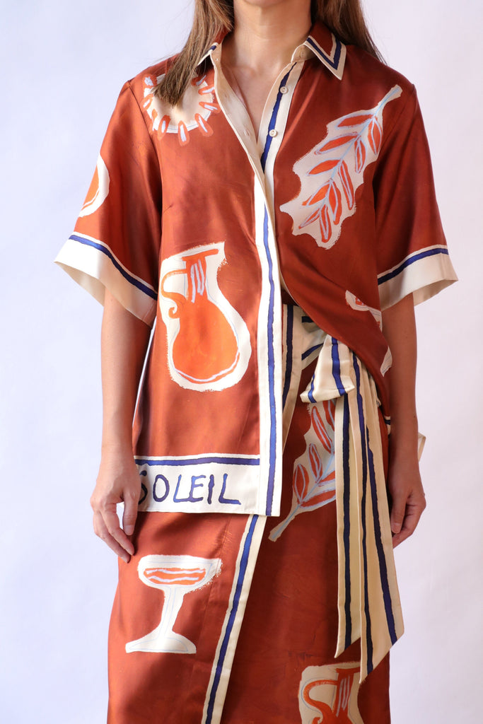 Alémais Soleil D' Amour Silk Shirt tops-blouses Alémais 