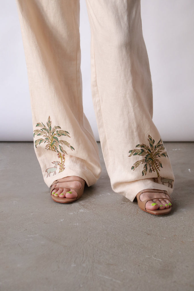 Alix of Bohemia Colette Sanded Palm Pant Bottoms Alix of Bohemia 