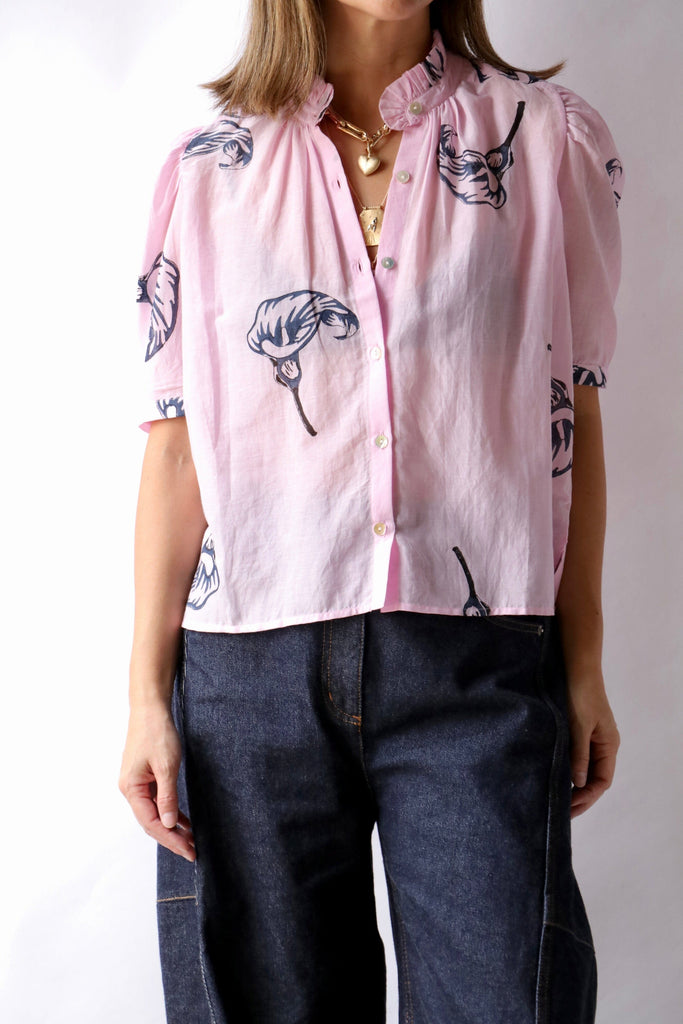 Alix of Bohemia Winn Calla Lily Shirt in Pink tops-blouses Alix of Bohemia 