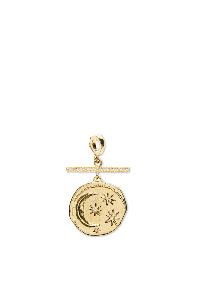 Azlee Cosmic Small Pave Coin Charm Jewelry Azlee 