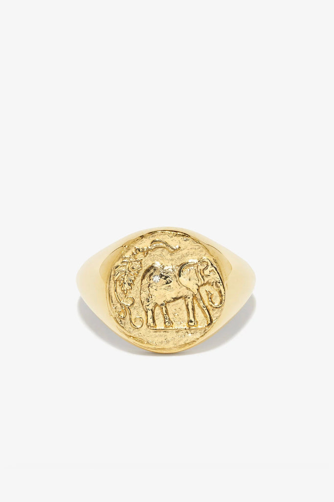 Azlee Elefante Loyalty Signet Coin Ring Jewelry Azlee 