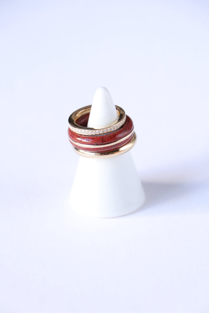 By Pariah Classic Ring Stack in Red Jasper Jewelry By Pariah 
