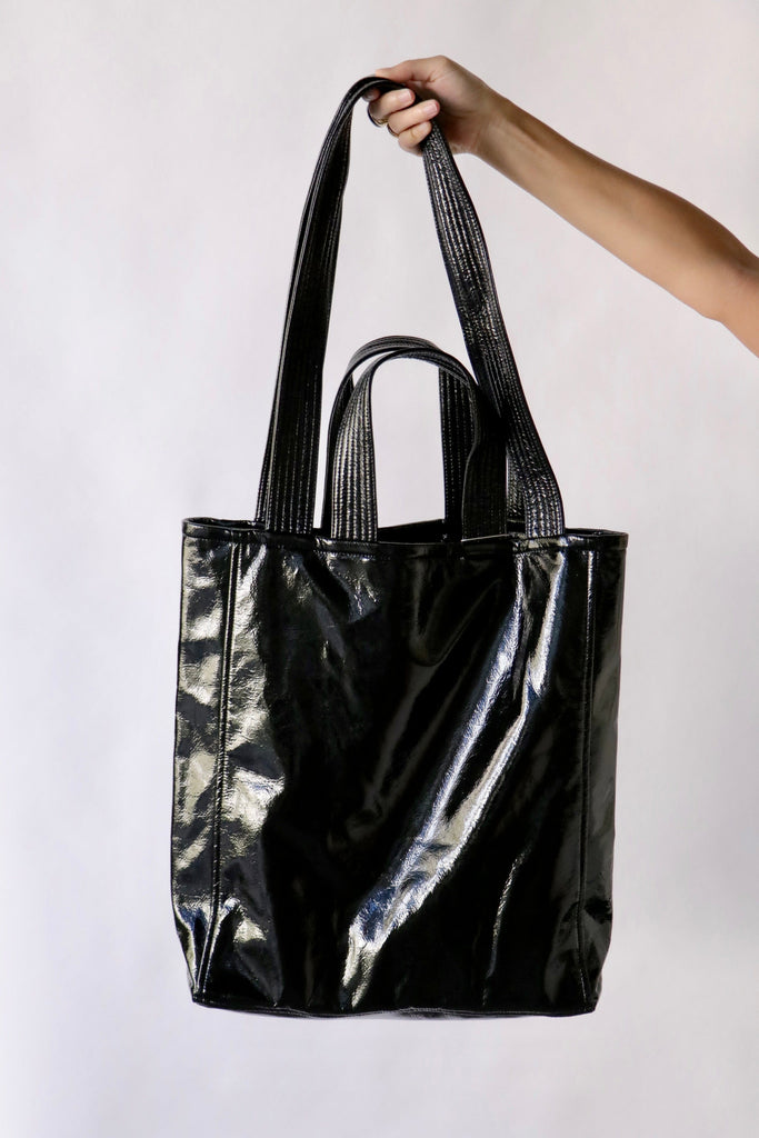 Christian Wijnants Azara Bag in Black Laminated Accessories Christian Wijnants 