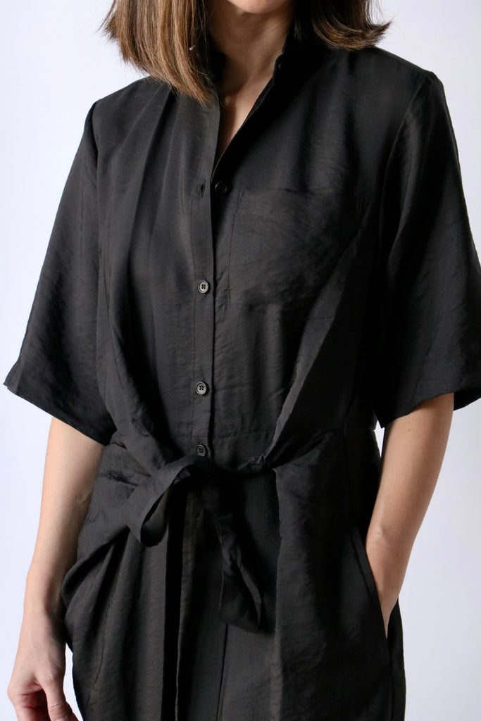 Christian Wijnants Dabika Shirt Dress in Black Dresses MM6 Maison Margiela 