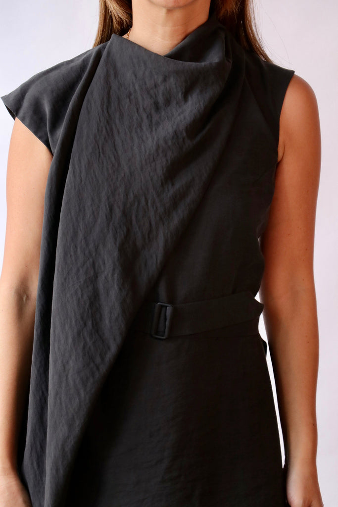 Christian Wijnants Daju Sleeveless Dress in Black Dresses Christian Wijnants 