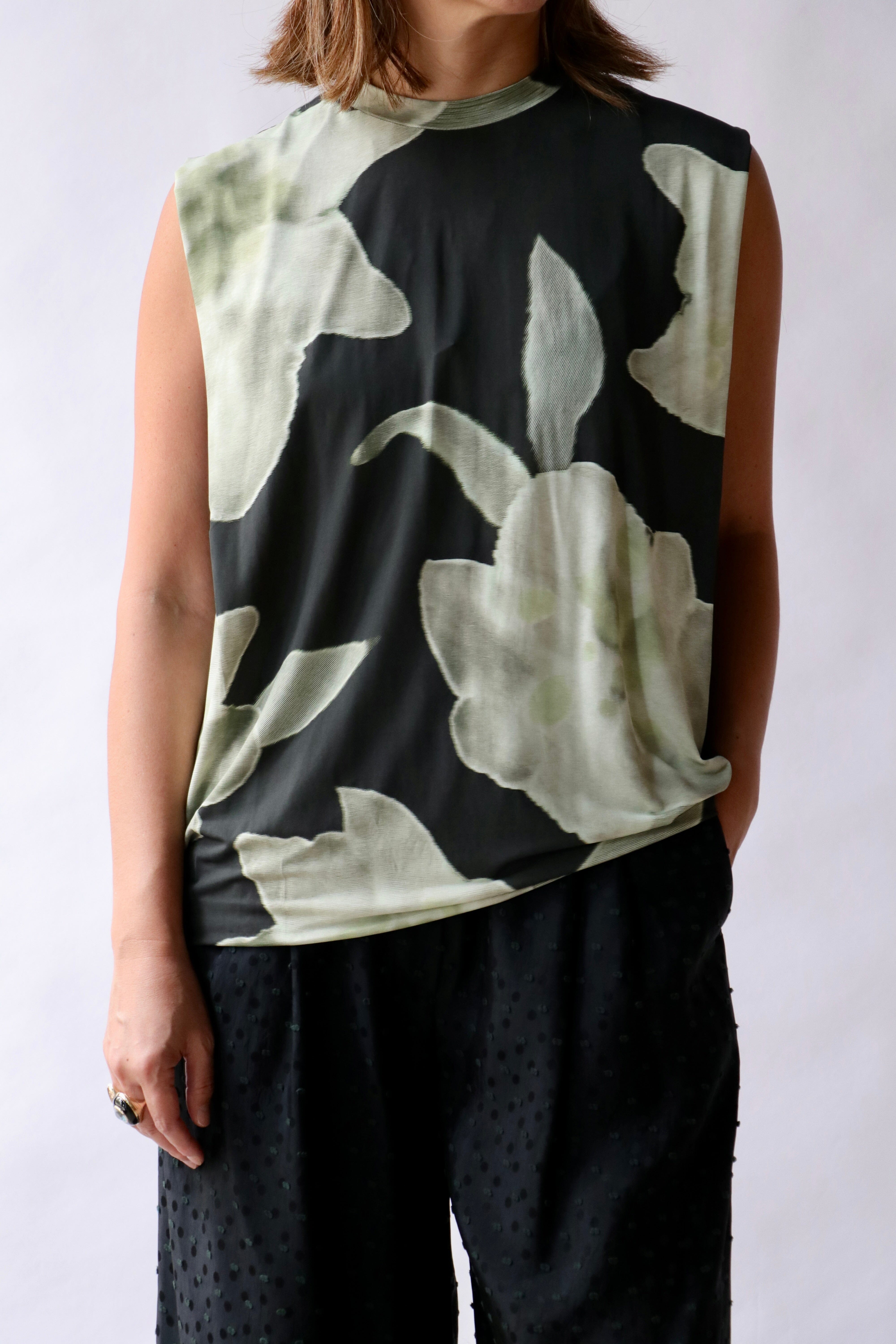 Christian Wijnants Tabansir Top in Ink Ipomoea | WE ARE ICONIC