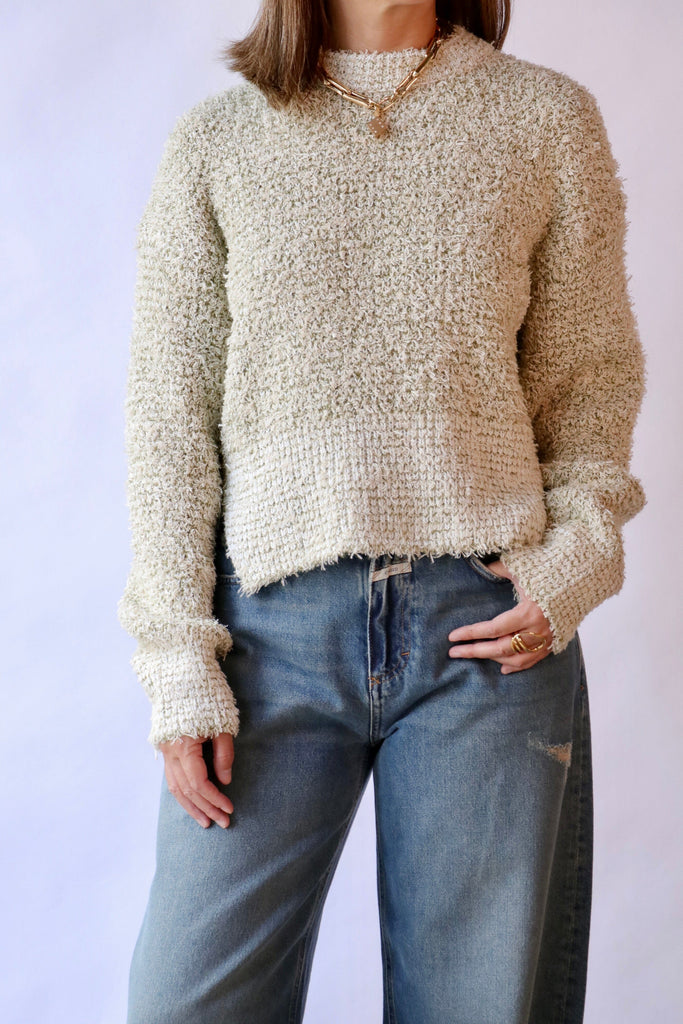 Closed Cotton mix jumper in Pistachio Green Knitwear Closed 