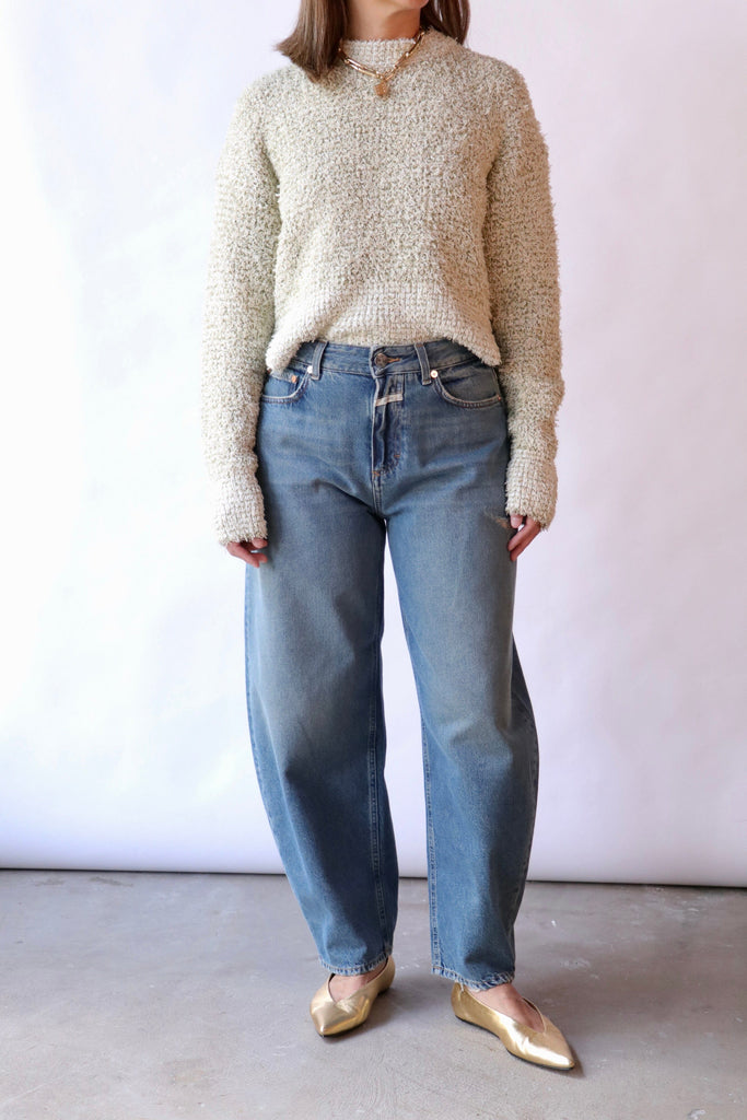 Closed Cotton mix jumper in Pistachio Green Knitwear Closed 