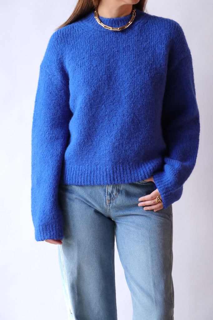 Closed Crew Neck Long Sleeve in Galaxy Blue Knitwear Closed 