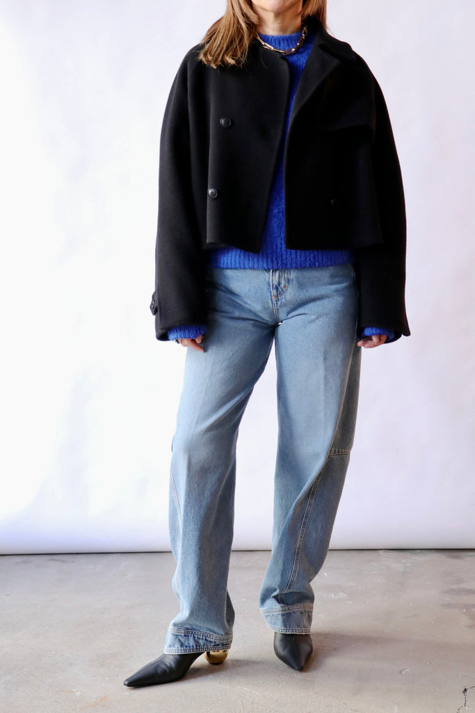 Closed Cropped Trench Coat in Black Outerwear Closed 