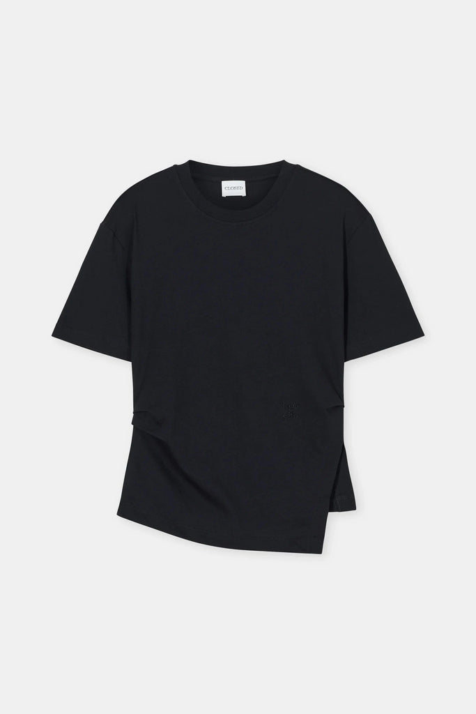 Closed Draped T-shirt in Black tops-blouses Closed 