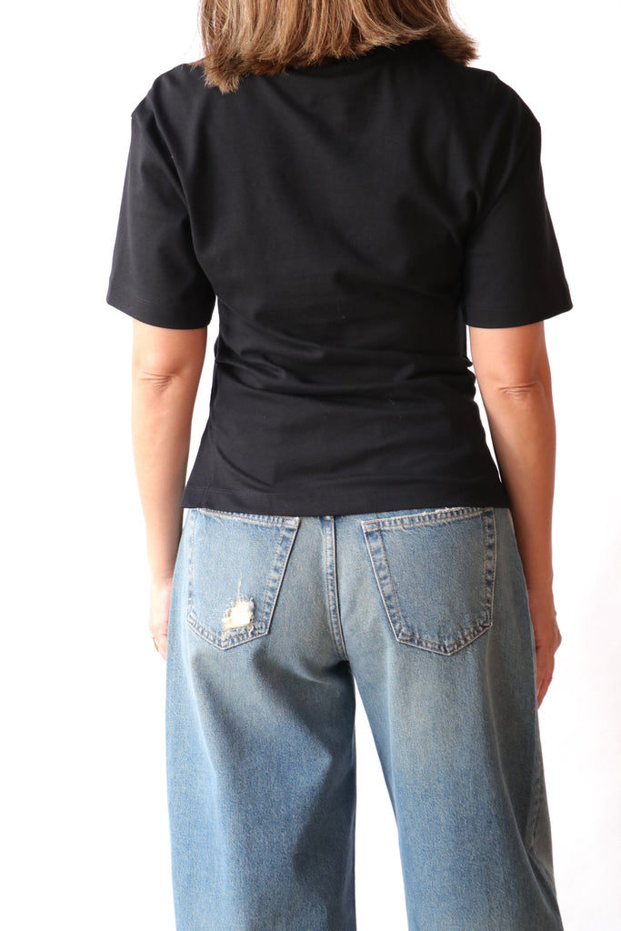 Closed Draped T-shirt in Black tops-blouses Closed 